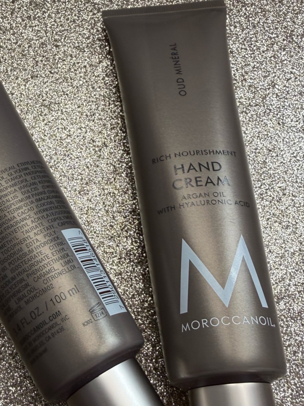 *NEW*3.4 oz* Moroccanoil Hand Cream in Taupe and Cream Accents